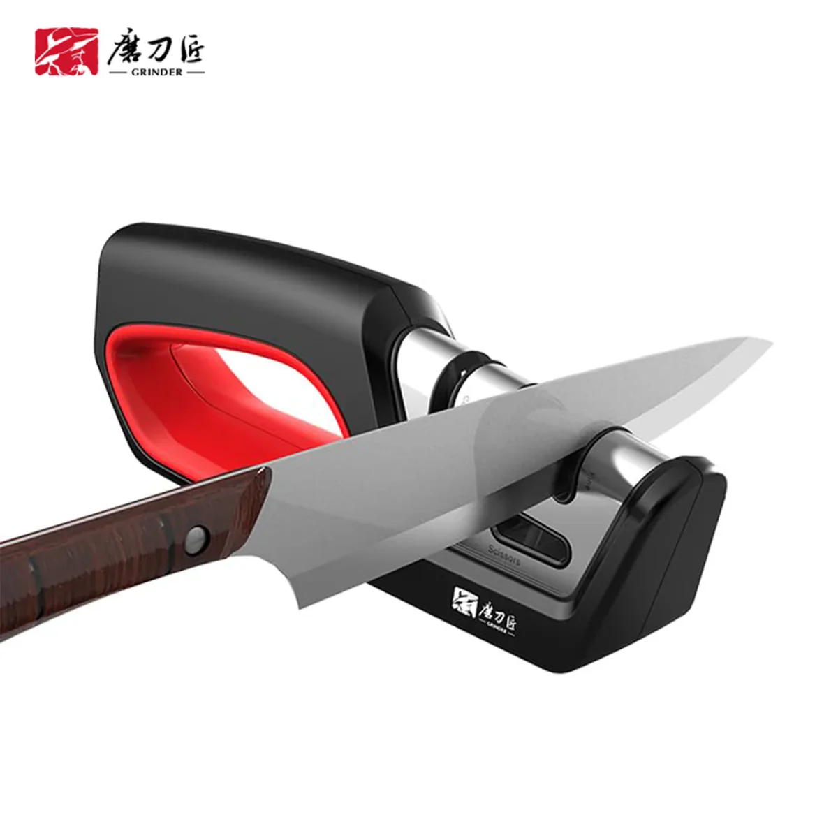 4-in-1 Professional Knife & Scissor Sharpener – Diamond, Tungsten Steel & Ceramic Sharpening System for Straight, Serrated & Kitchen Knives