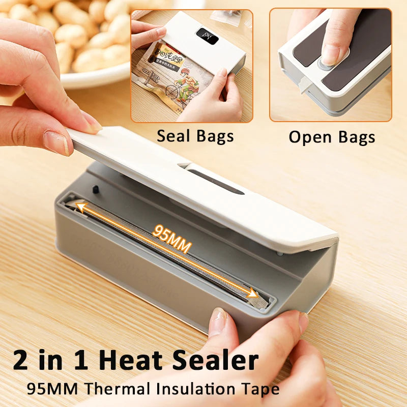 2-in-1 Rechargeable Mini Heat Bag Sealer & Cutter with LED Display