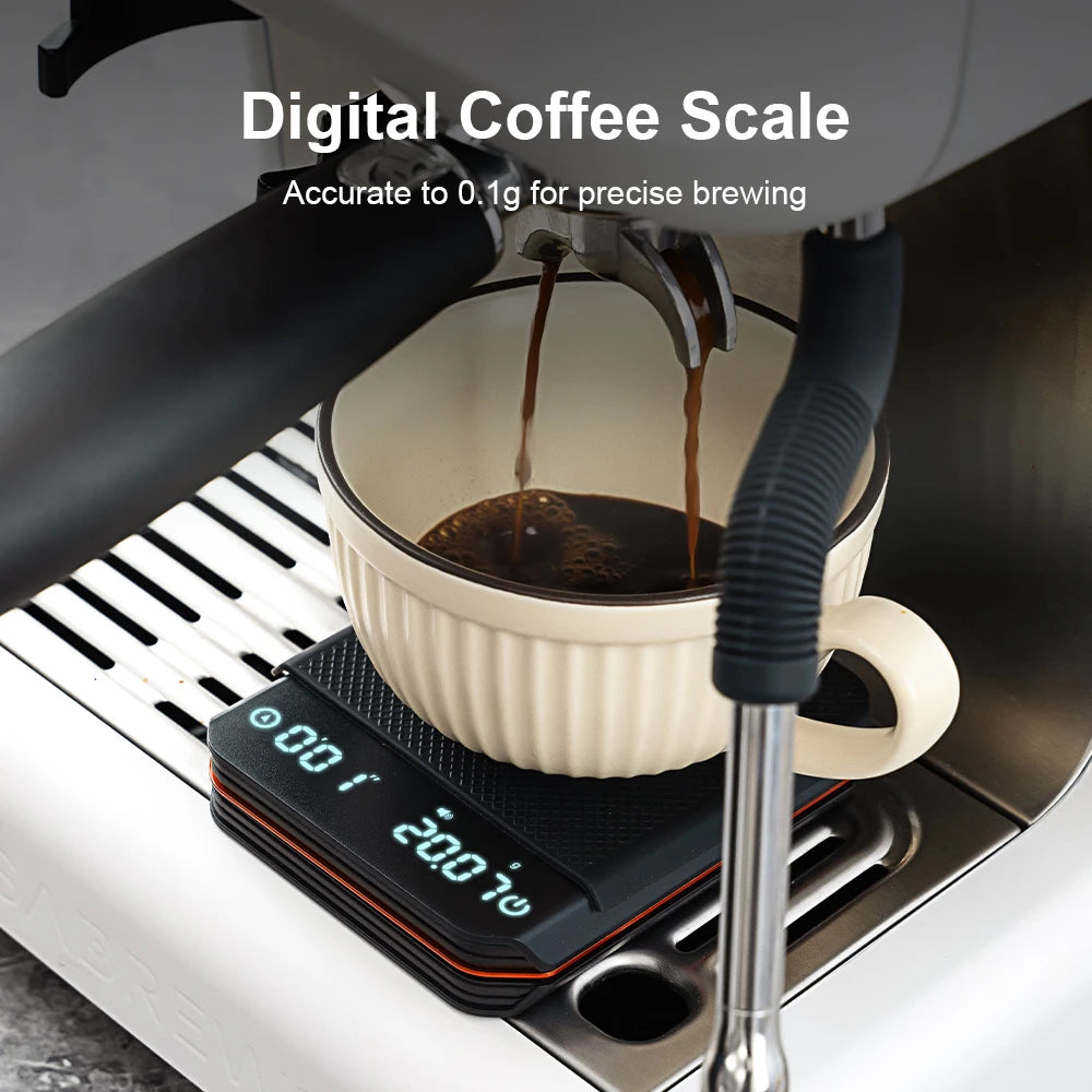 Pocket-Sized Rechargeable Digital Coffee & Espresso Scale with Timer (2kg / 0.1g)